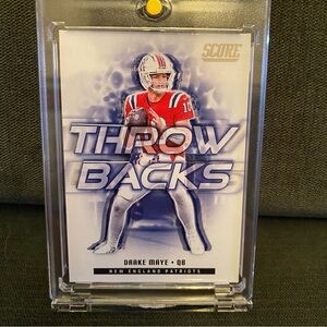 Custom 3D Floater - Drake Maye Score Throw Backs card